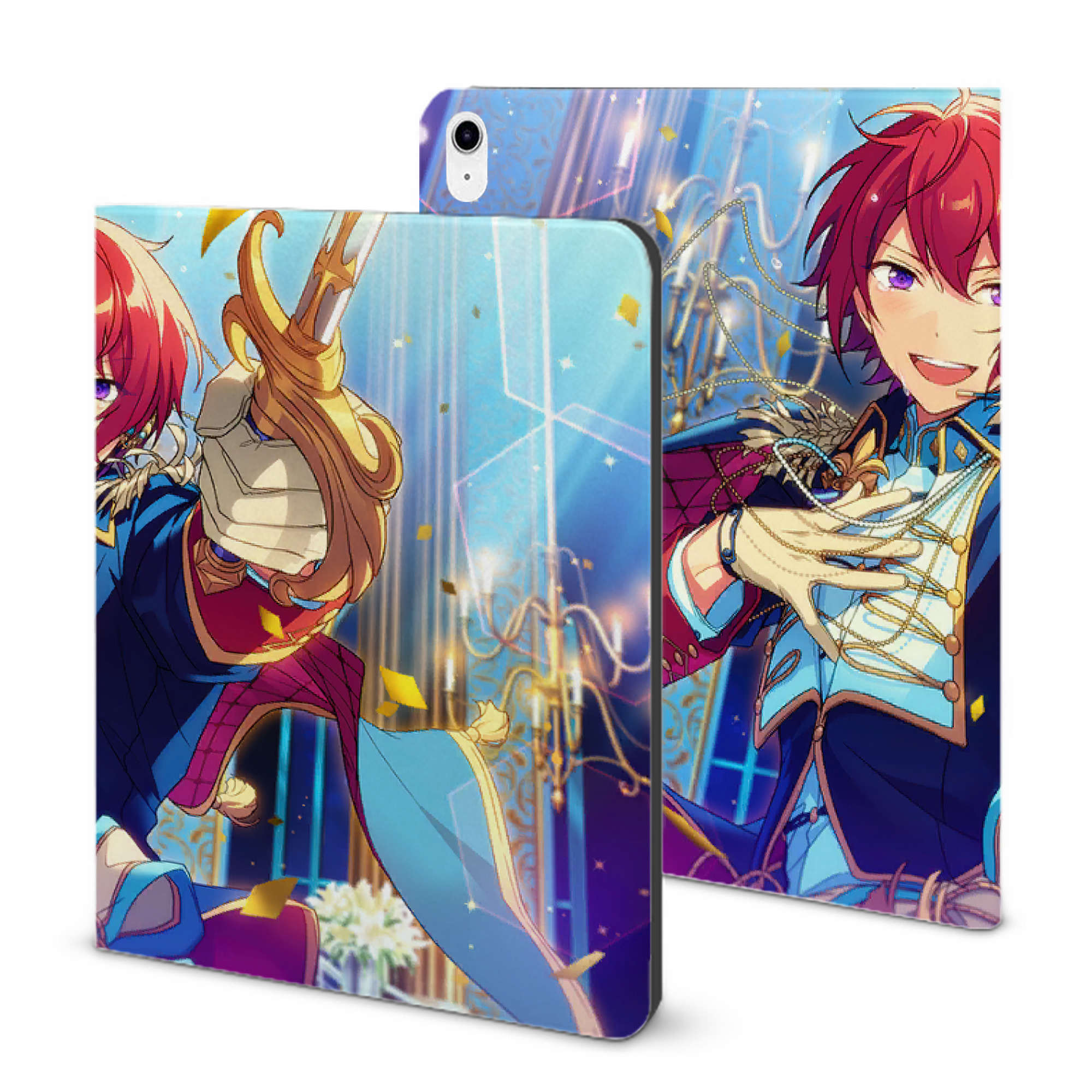（画像用） あんさんぶるスターズ! Ensemble Stars IPad ケース ブック型 PUレザー TPU 耐衝撃 軽量 薄型 ペン収納なし 全面保護 IPad 各モデル対応
